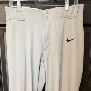 Mens Nike Baseball Pants Light Gray Slightly Fitted Ankle Medium